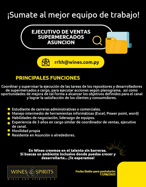 EJECUTIVO DE VENTAS – SUPERMERCADOS ASUNCIÓN